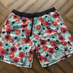 Sport of Kings Shorts Mens Medium Floral Swim Trunks Elastic Waist